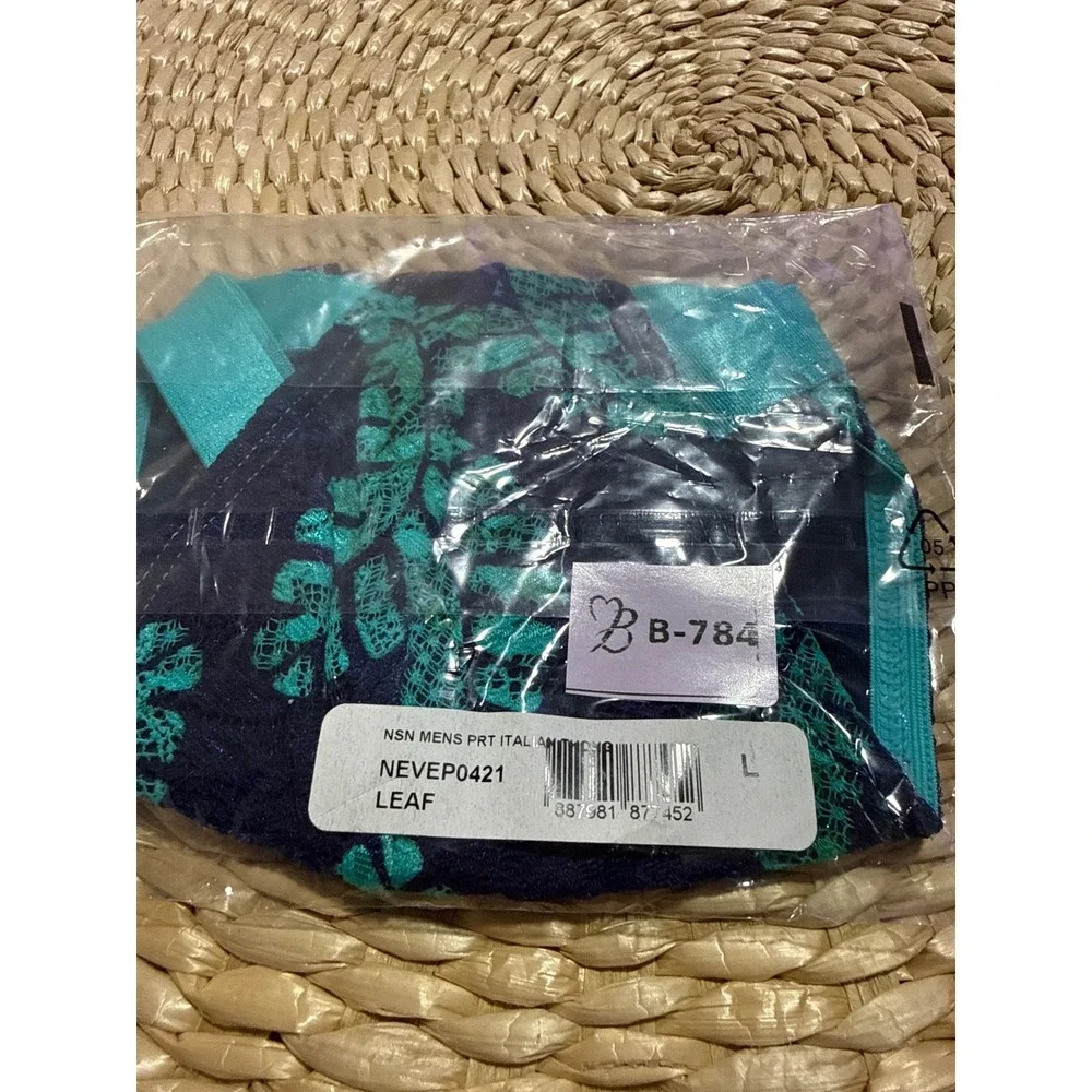 Cosabella Men's Lace Italian Thong Leaf Print Brief Underwear‎ Size L